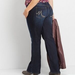 Maurices NEW Women's 20‎ Short Slim Boot Dark Wash Mid Rise Stretch Denim Jeans